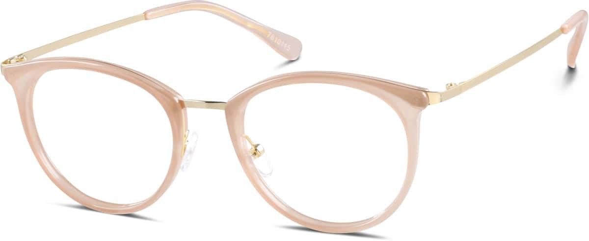 Angle view of Round Glasses 7810115 in Taupe