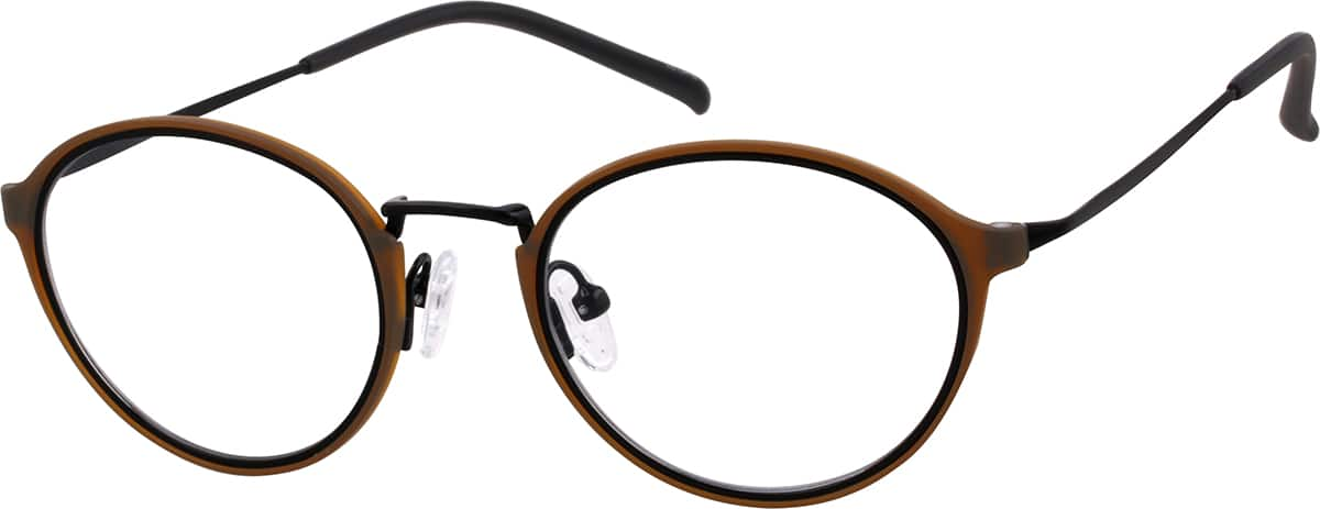 Angle view of Oval Glasses 7810415 in Brown