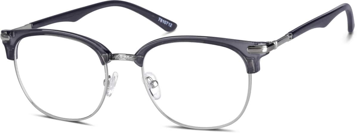 Angle view of Browline Glasses 7810712 in Gray