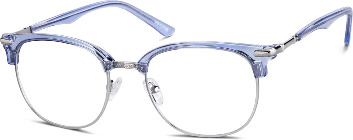 Angle view of Browline Glasses 7810716 in Blue