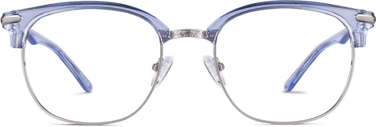 Front view of Browline Glasses 7810716 in Blue