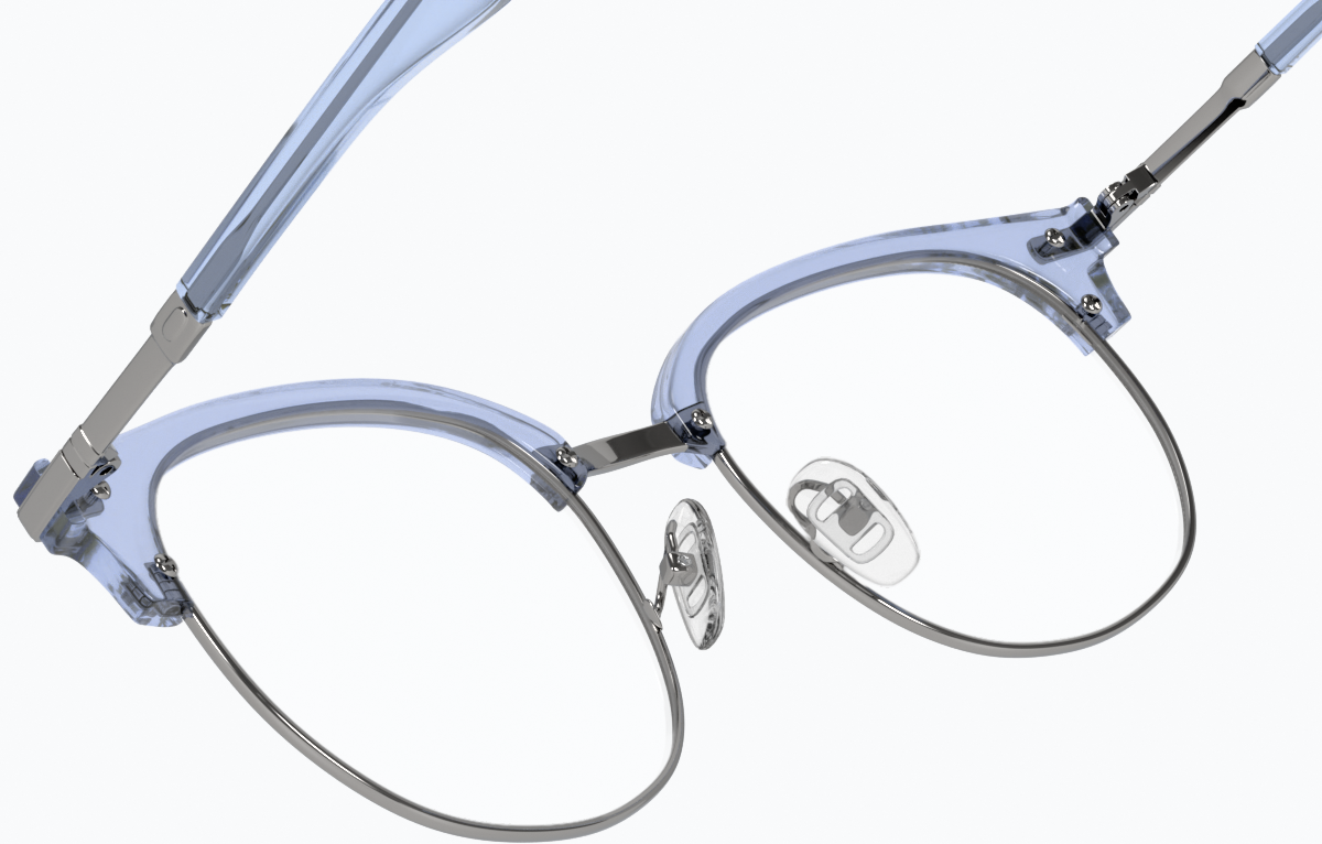 See-through view of Browline Glasses 7810716 in Blue thumbnail