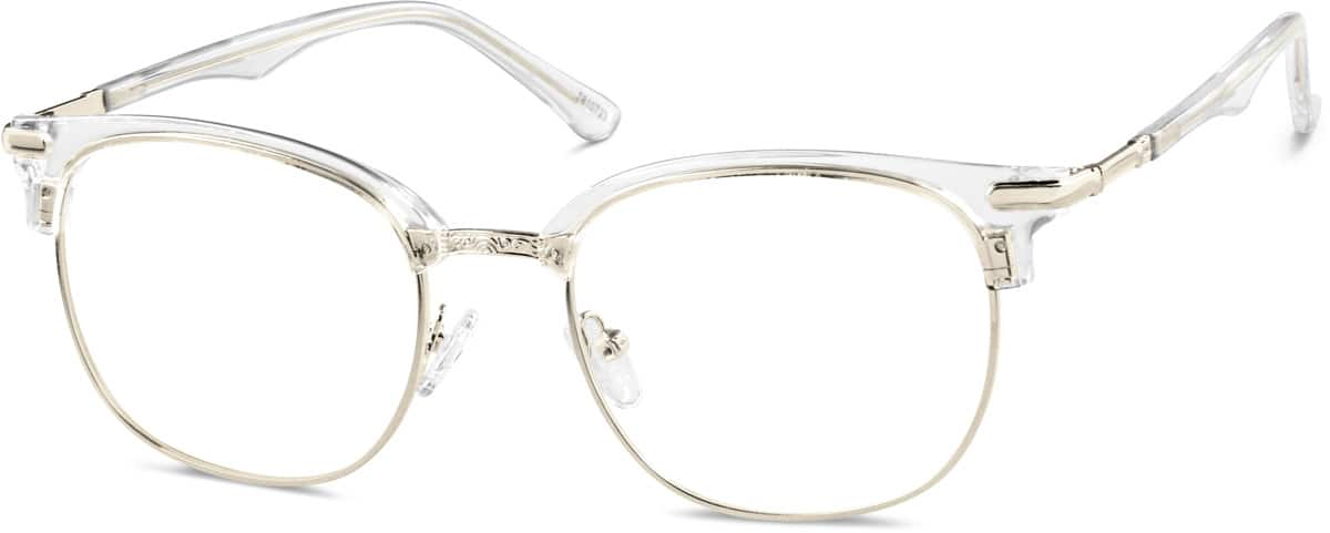 Angle view of Browline Glasses 7810723 in Clear