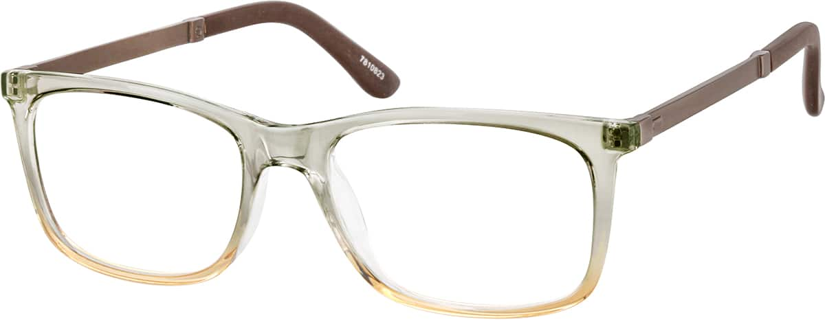 Angle view of Rectangle Glasses 7810823 in Translucent