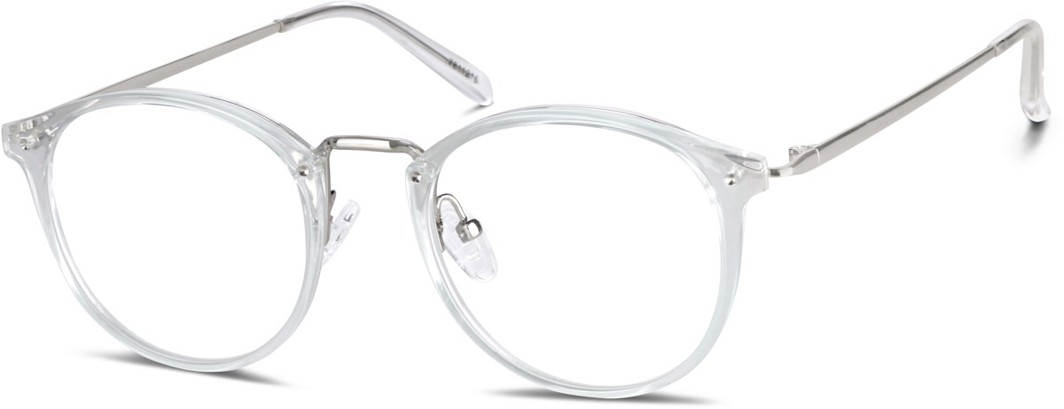 Zenni Round Prescription Glasses Blue Mixed Full Rim Frame