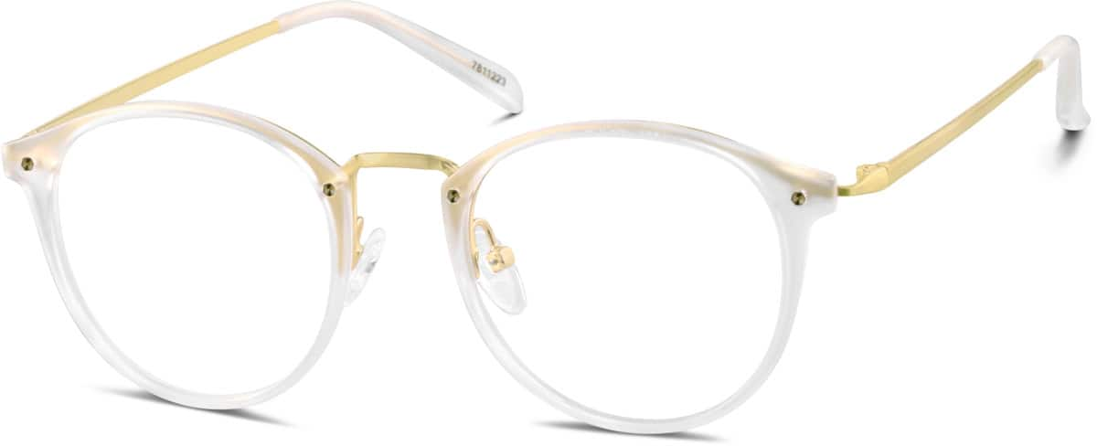 Angle view of Round Glasses 7811223 in Clear