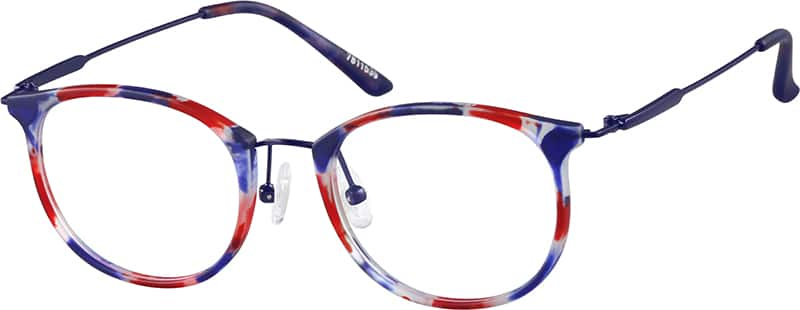 Angle view of Round Glasses 7811539 in Blue Multi