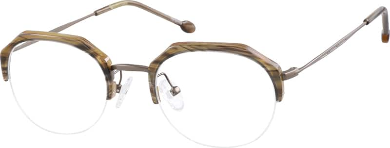 Angle view of Geometric Glasses 7812115 in Brown