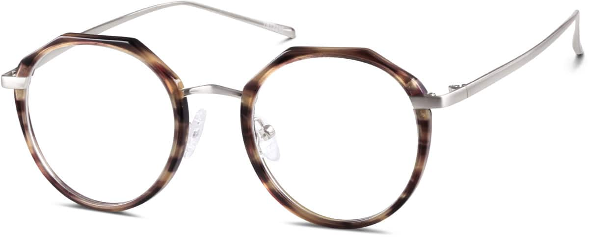 Angle view of Round Glasses 7812215 in Brown