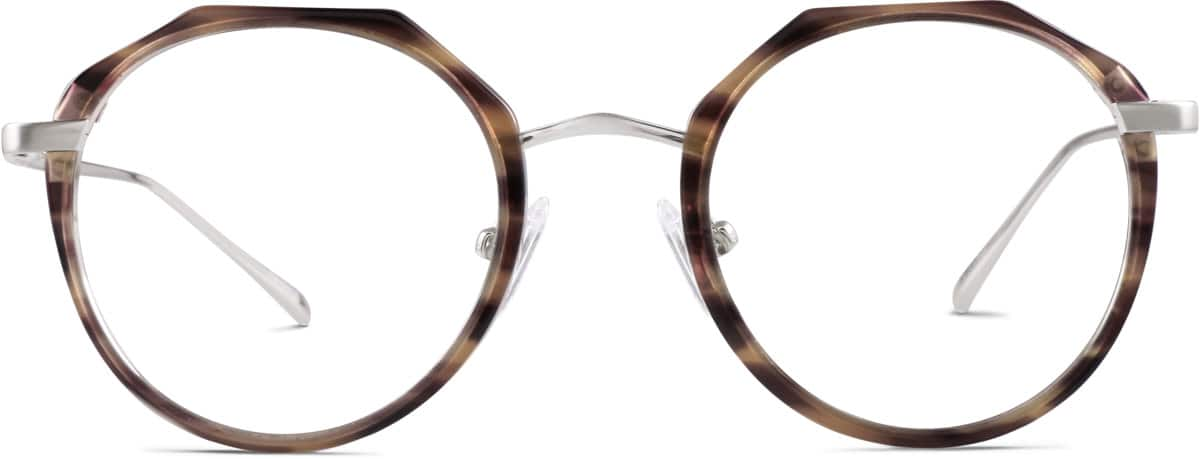 Front view of Round Glasses 7812215 in Brown