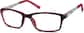 Angle view of Kids' Rectangle Glasses 7812418 in Black/Red thumbnail
