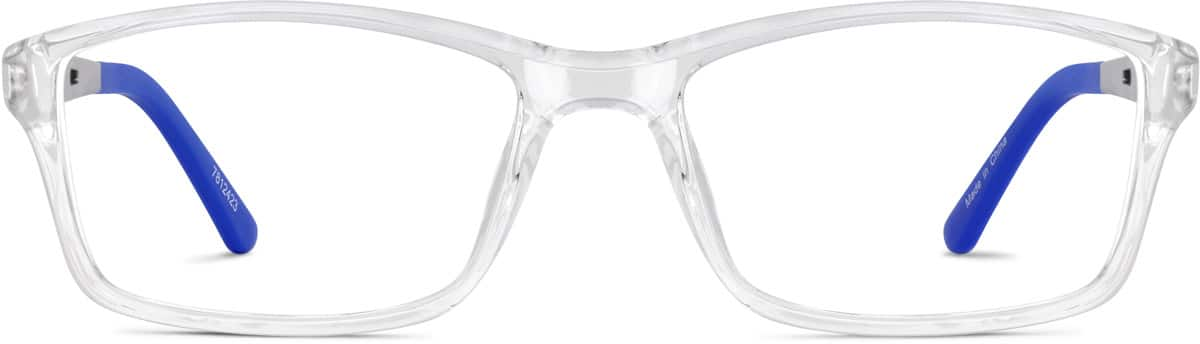 Front view of Kids' Rectangle Glasses 7812423 in Clear