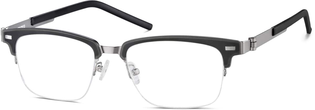 Angle view of Browline Glasses 7812512 in Gray