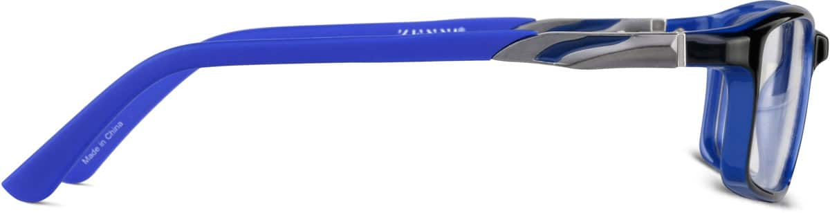 Side view of Kids’ Rectangle Glasses 7812716 in Blue