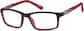 Angle view of Kids’ Rectangle Glasses 7812718 in Red thumbnail