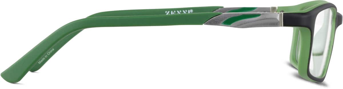 Side view of Kids’ Rectangle Glasses 7812724 in Green