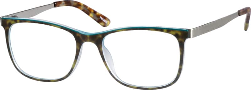 Angle view of Pinyon Rectangle Glasses 7812825 in Tortoiseshell