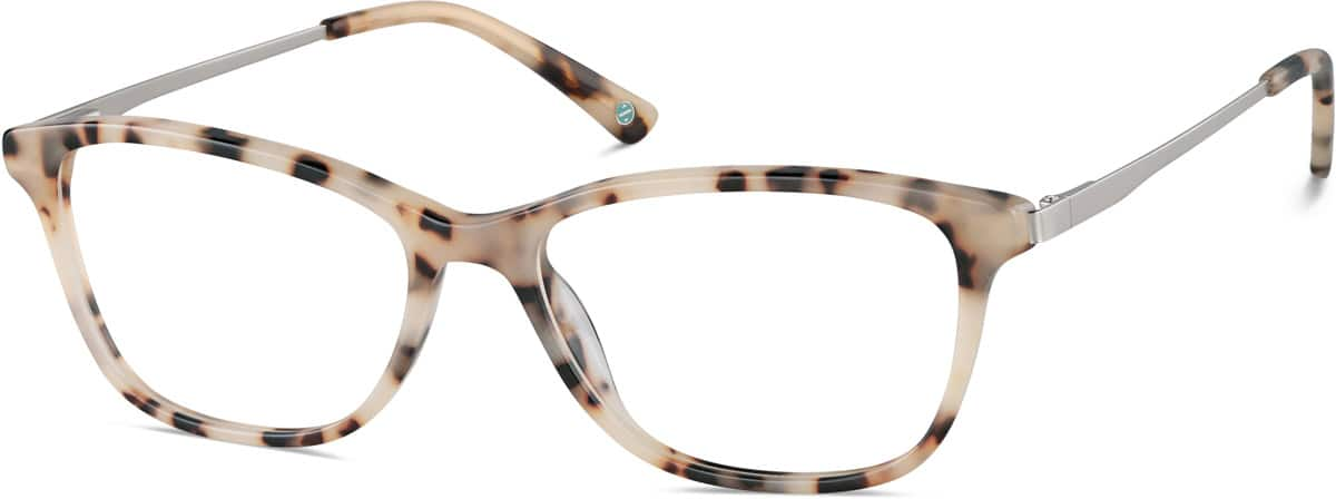 Angle view of Rectangle Glasses 7812935 in Ivory Tortoiseshell