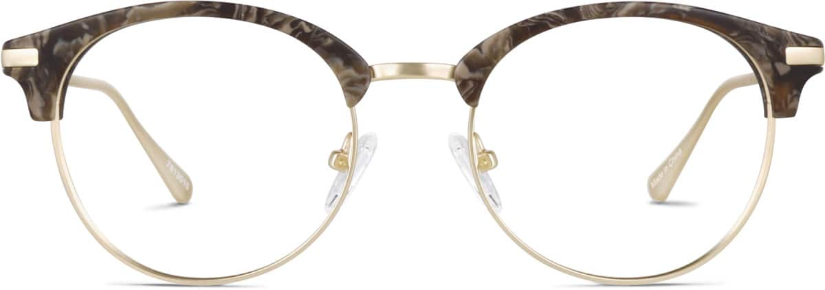 Front view of Agave Browline Glasses 7813015 in Earth