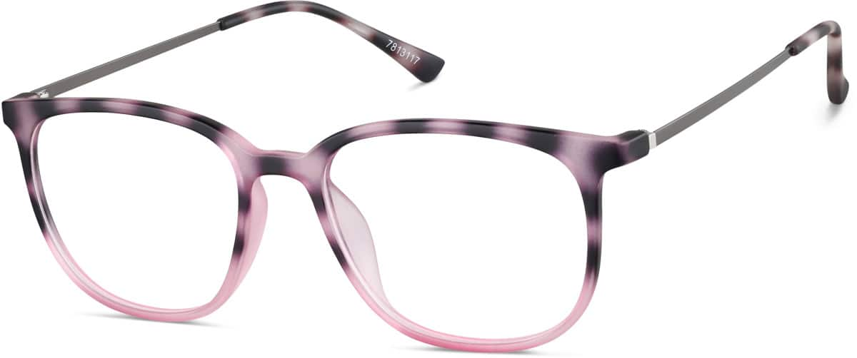 Angle view of Square Glasses 7813117 in Flamingo