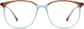 Front view of Square Glasses 7813124 in Sea thumbnail