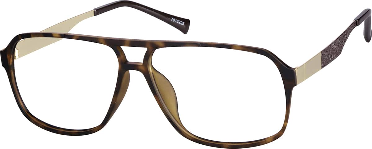 Angle view of Aviator Glasses 7813225 in Tortoiseshell