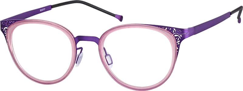 Angle view of Round Glasses 7813717 in Purple