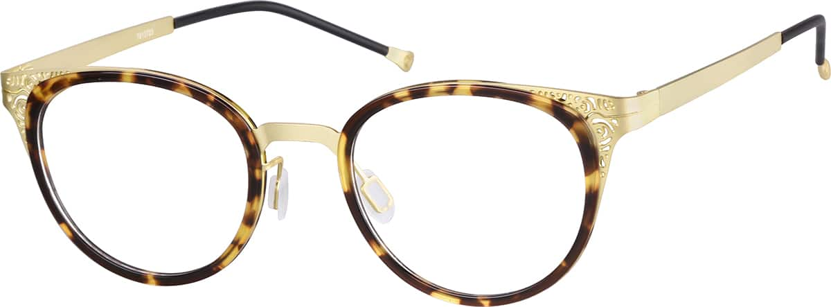 Angle view of Round Glasses 7813725 in Tortoiseshell