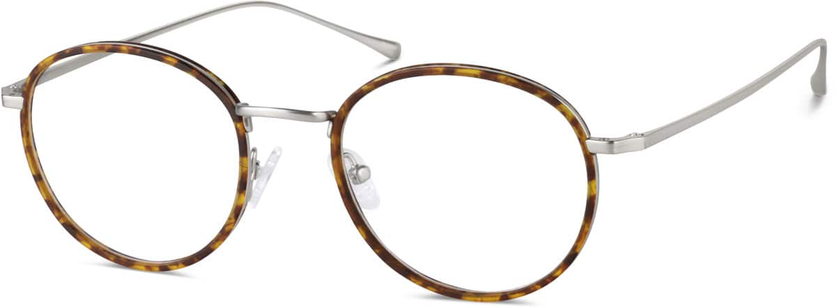 Angle view of Round Glasses 7814325 in Tortoiseshell