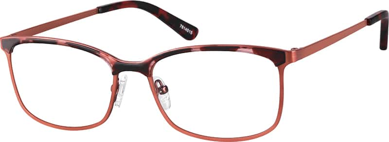 Angle view of Rectangle Glasses 7814515 in Metallic Brown