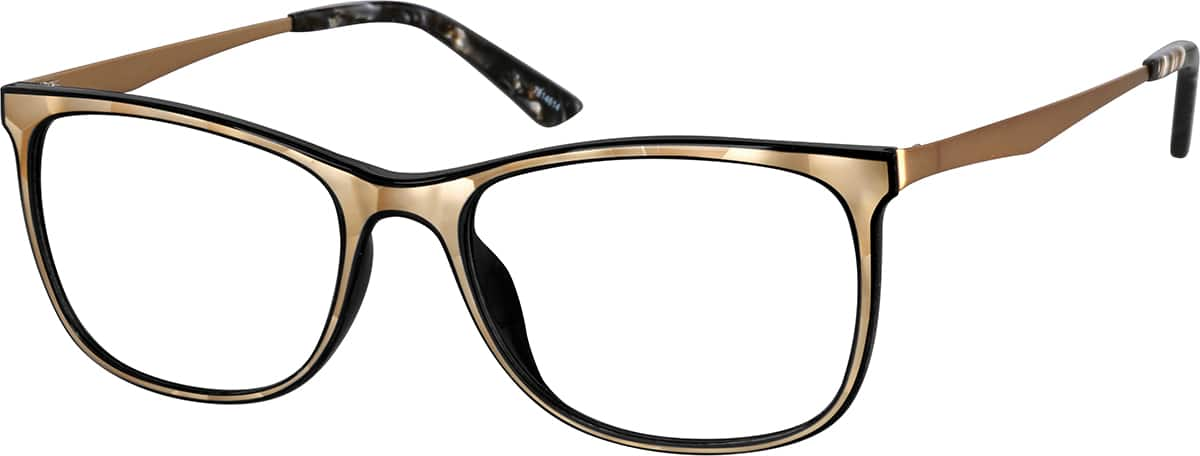 Angle view of Square Glasses 7814614 in Gold