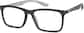 Angle view of Rectangle Glasses 7815021 in Black thumbnail