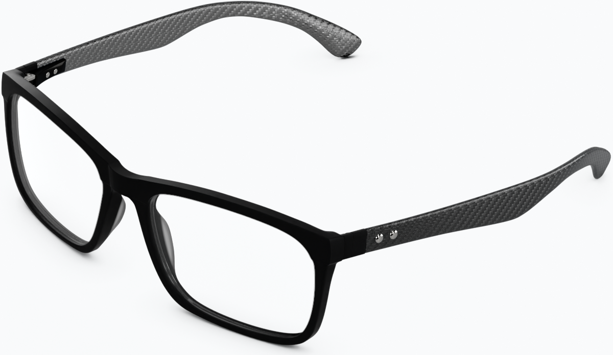 Angle view of Rectangle Glasses 7815021 in Black thumbnail