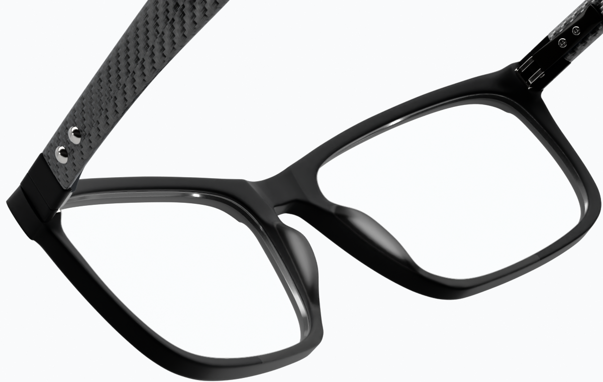 See-through view of Rectangle Glasses 7815021 in Black thumbnail