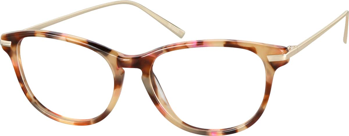 Angle view of Oval Glasses 7815525 in Tortoiseshell