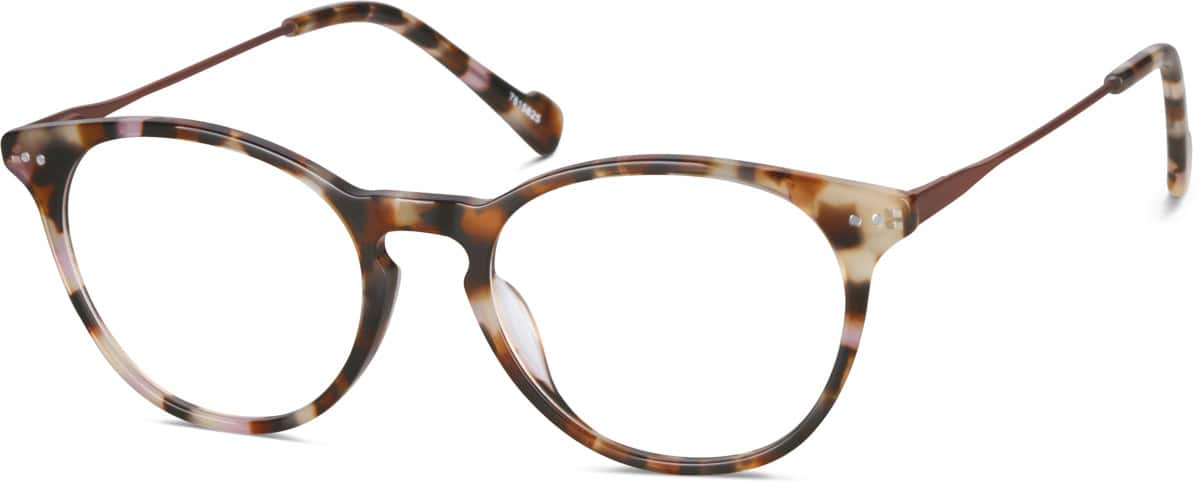 Angle view of Round Glasses 7815825 in Tortoiseshell