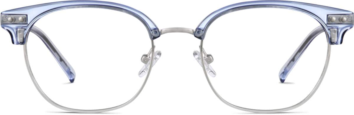 Front view of Browline Glasses 7815916 in Blue