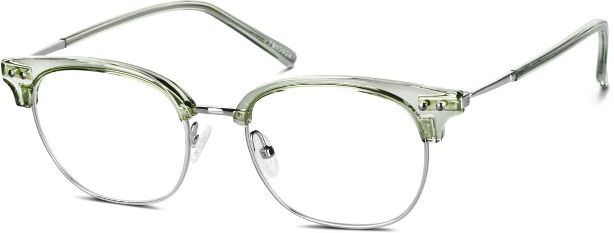 Angle view of Browline Glasses 7815924 in Green