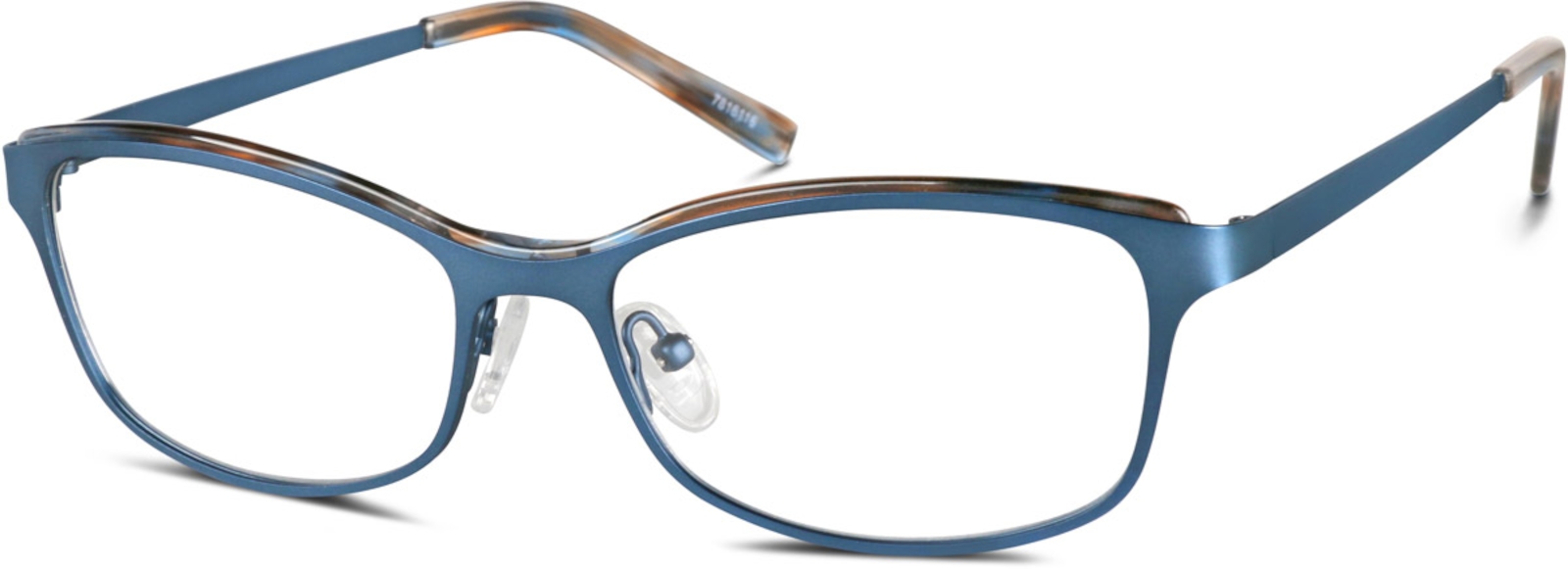 Zenni Women's Rectangle Prescription Glasses Blue Tortoiseshell Mixed Full Rim Frame