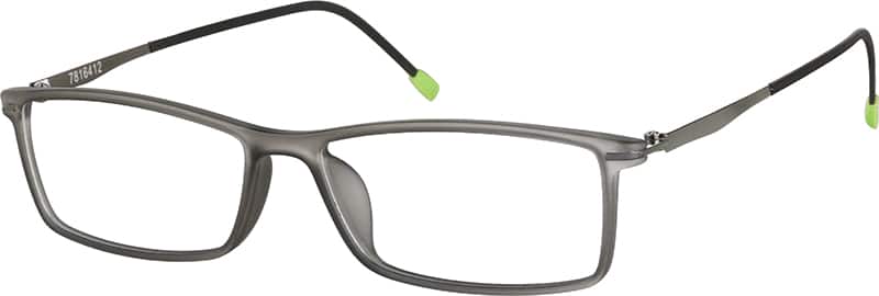 Angle view of Rectangle Glasses 7816412 in Translucent Gray