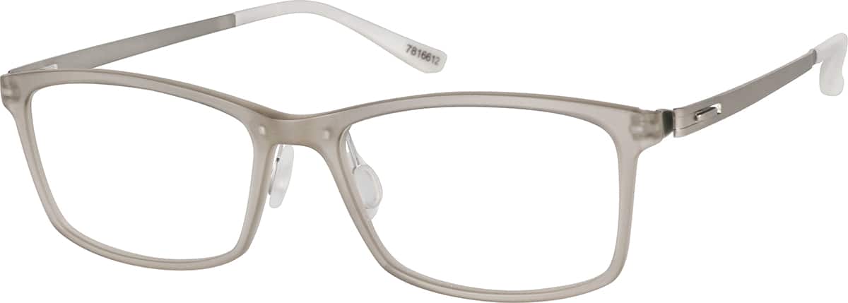 Angle view of Rectangle Glasses 7816612 in Translucent Gray