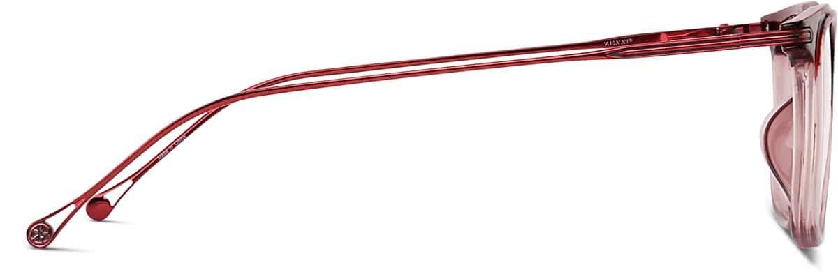 Side view of Square Glasses 7816818 in Cranberry