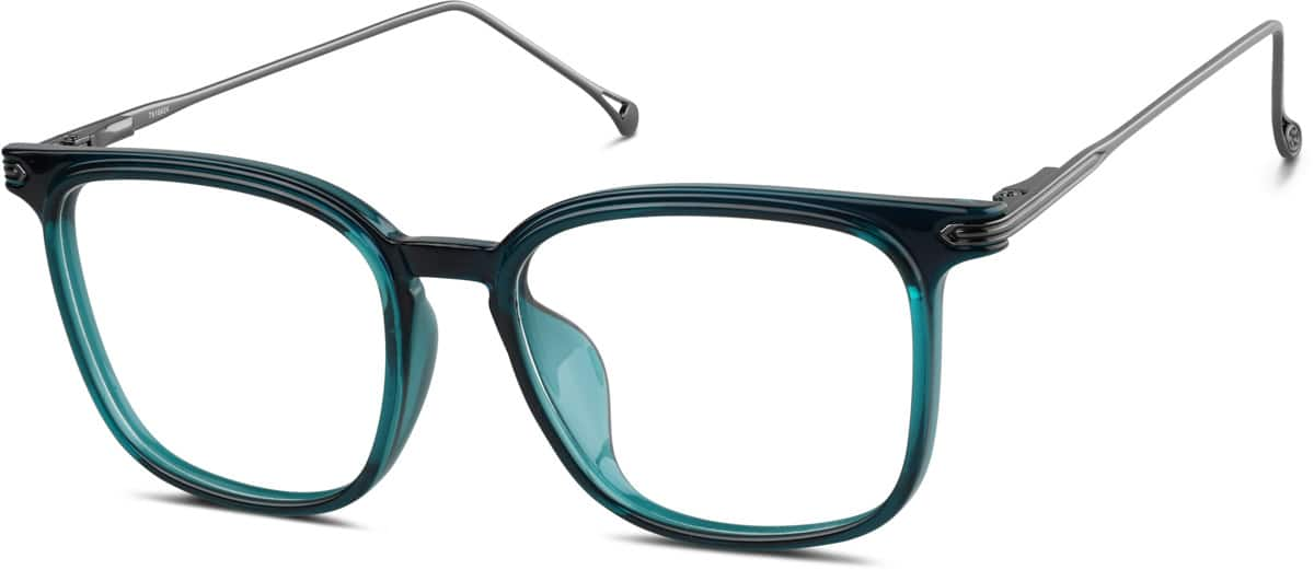 Angle view of Square Glasses 7816824 in Green