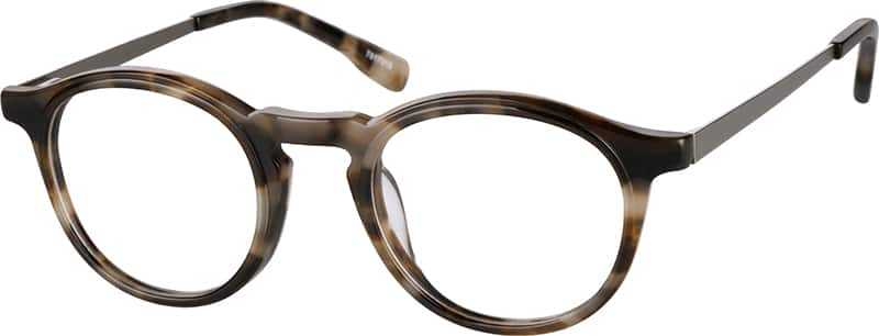 Angle view of Round Glasses 7817015 in Chestnut