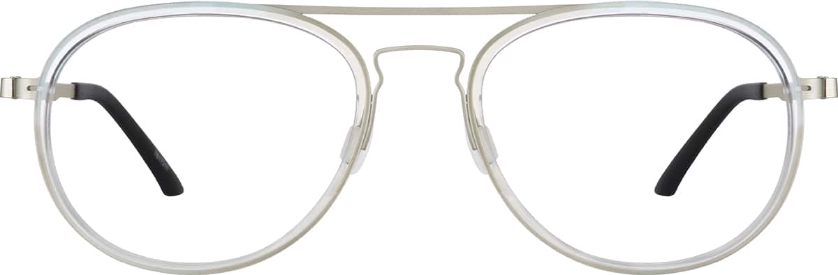 silver aviator prescription glasses