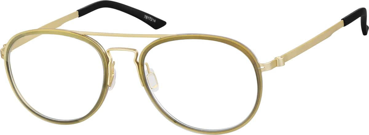 Angle view of Aviator Glasses 7817214 in Gold