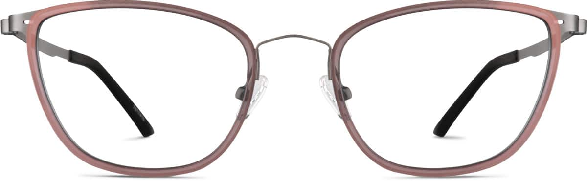 Front view of Rectangle Glasses 7817418 in Red