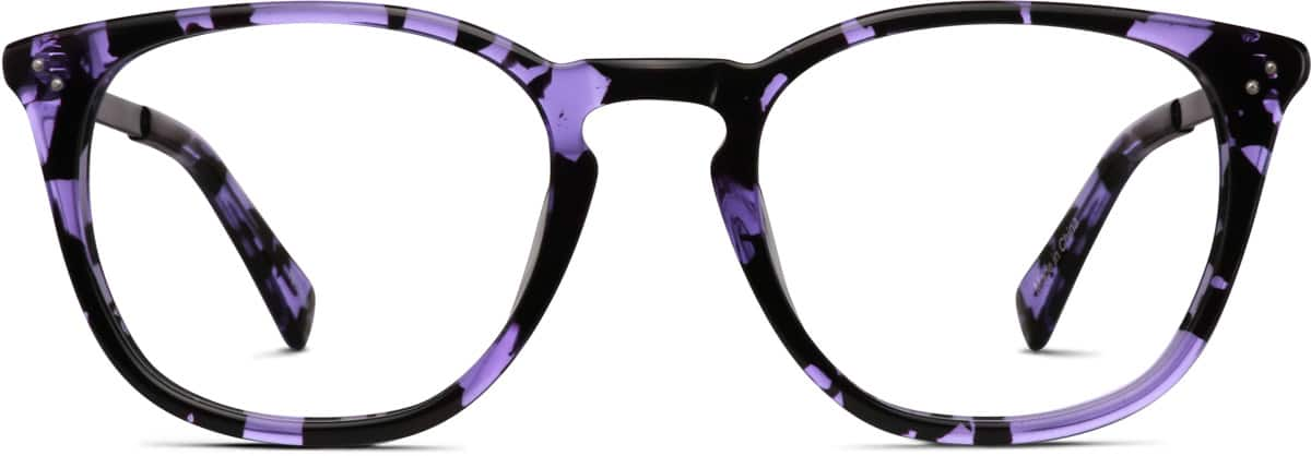 Front view of Square Glasses 7817639 in Purple