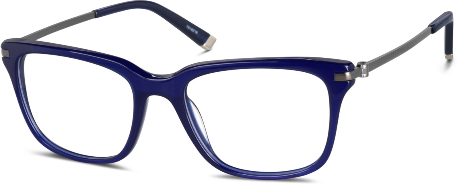 Zenni Classic Square Prescription Glasses Blue Tortoiseshell Mixed Full Rim Frame