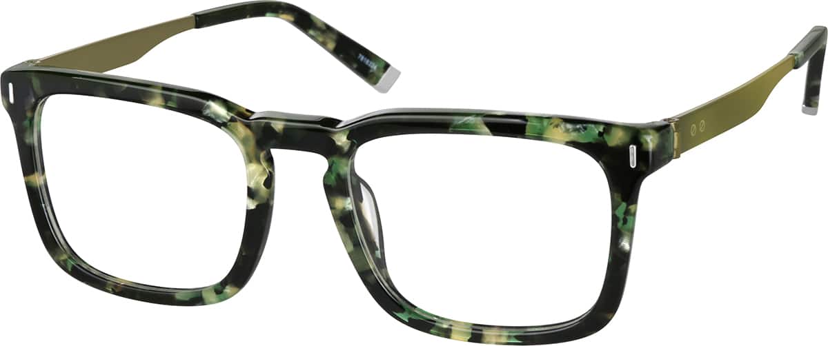 Green Tortoiseshell Square Glasses #7818324 | Zenni Optical